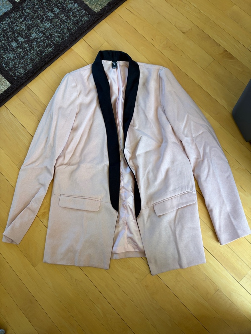 Windsor Pale Pink Blazer with Black Shawl Collar